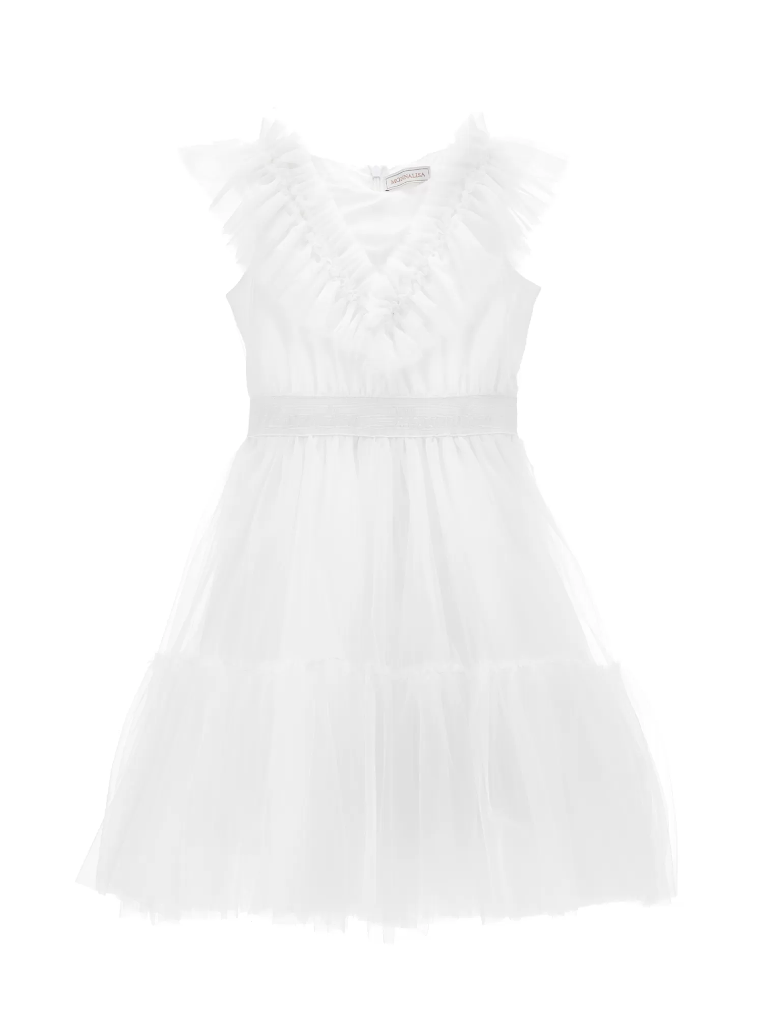 Monnalisa Abito tulle mano seta con strass