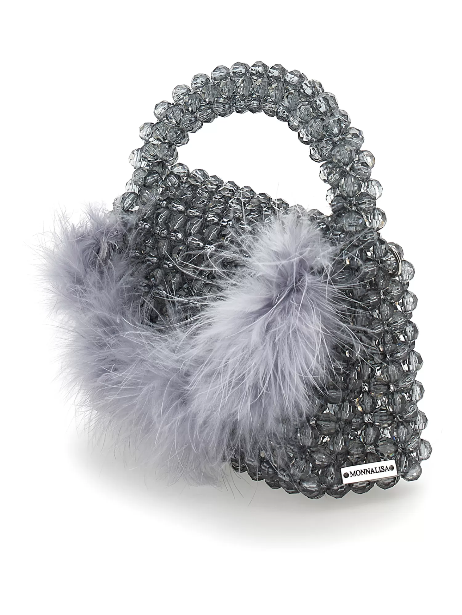 Monnalisa Borsa crystal con piume