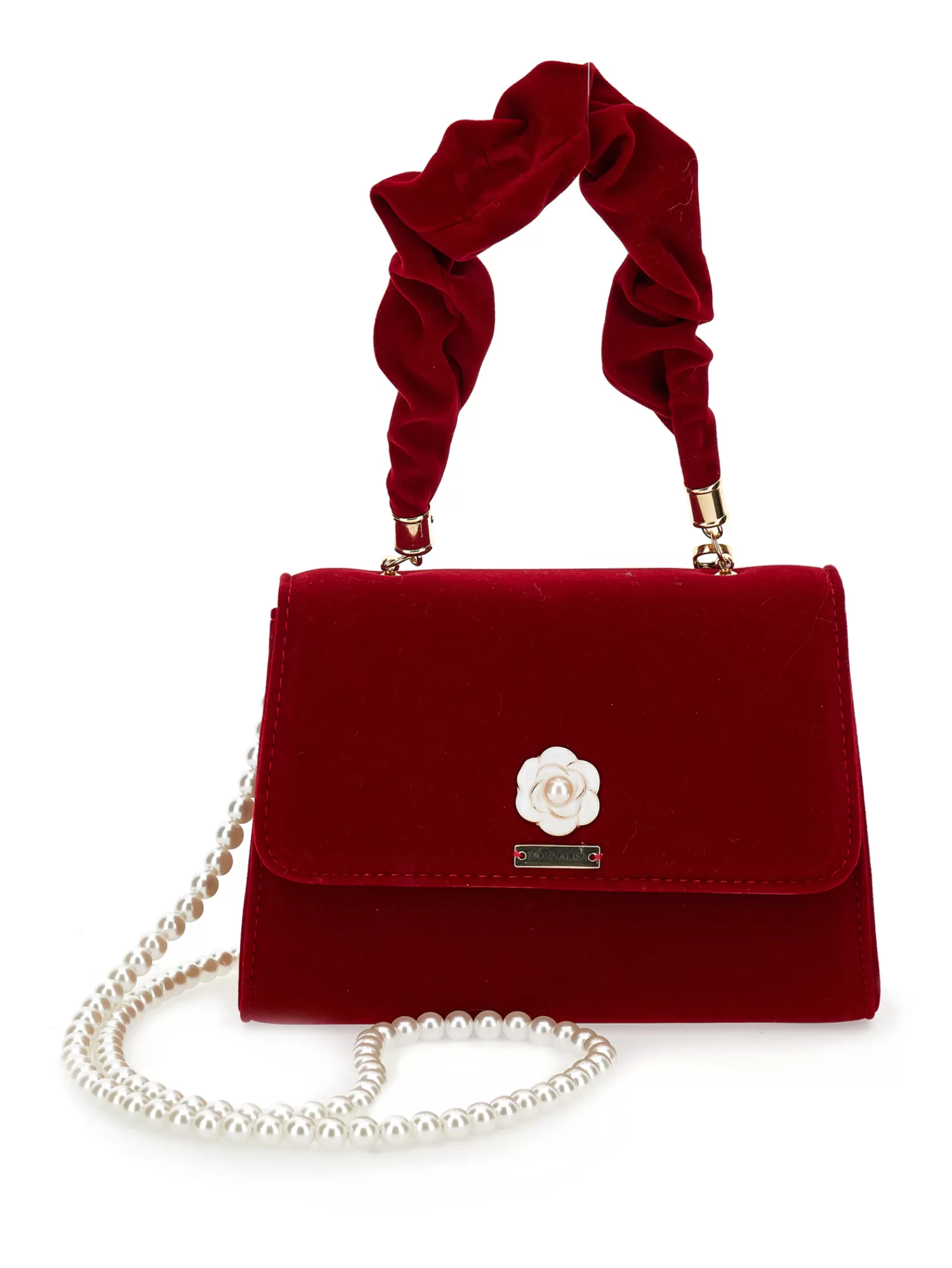 Monnalisa Borsa velvet con perla