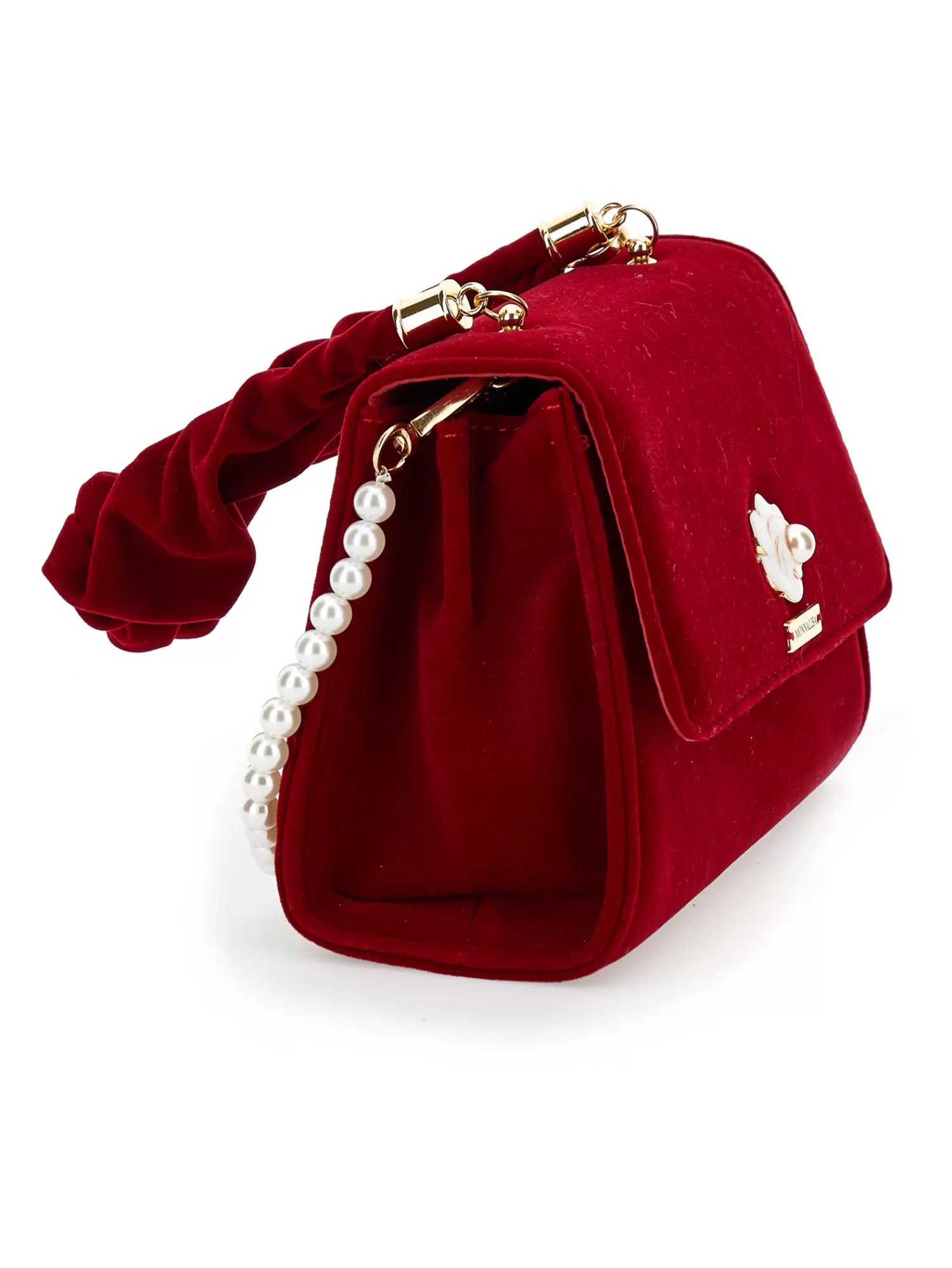 Monnalisa Borsa velvet con perla