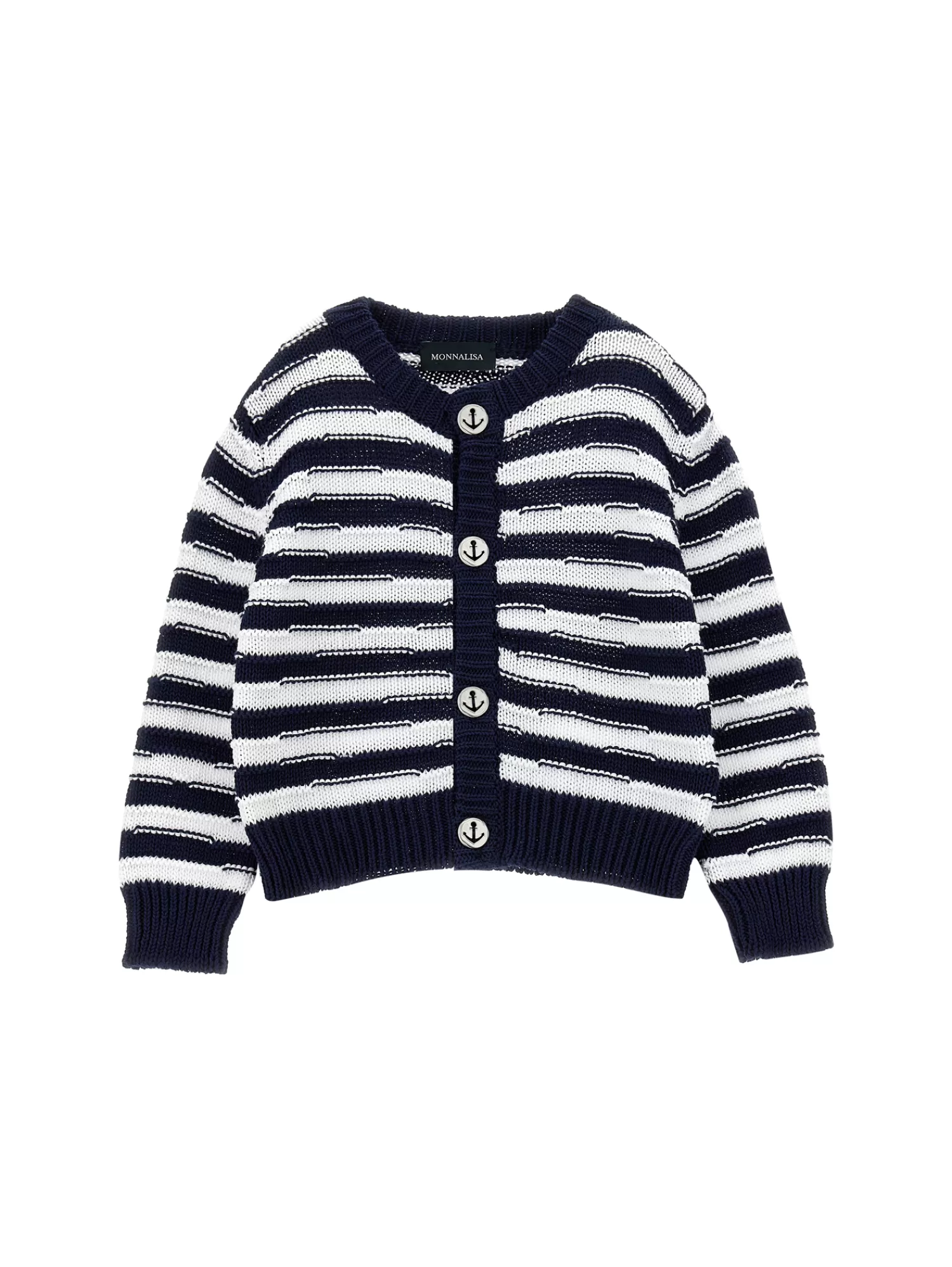 Bambino Monnalisa Cardigan a righe marina cotone