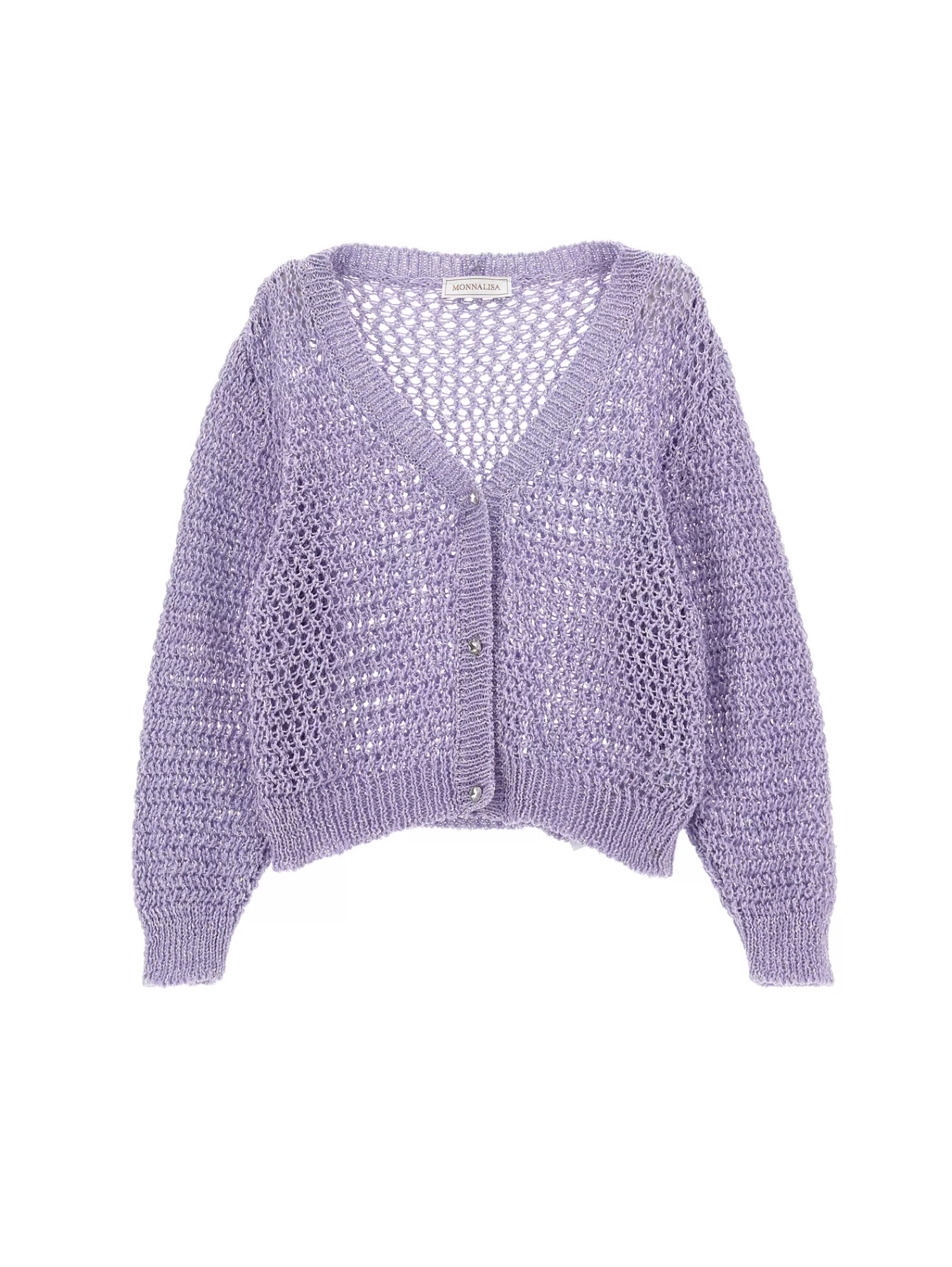 Monnalisa Cardigan traforato paillettes