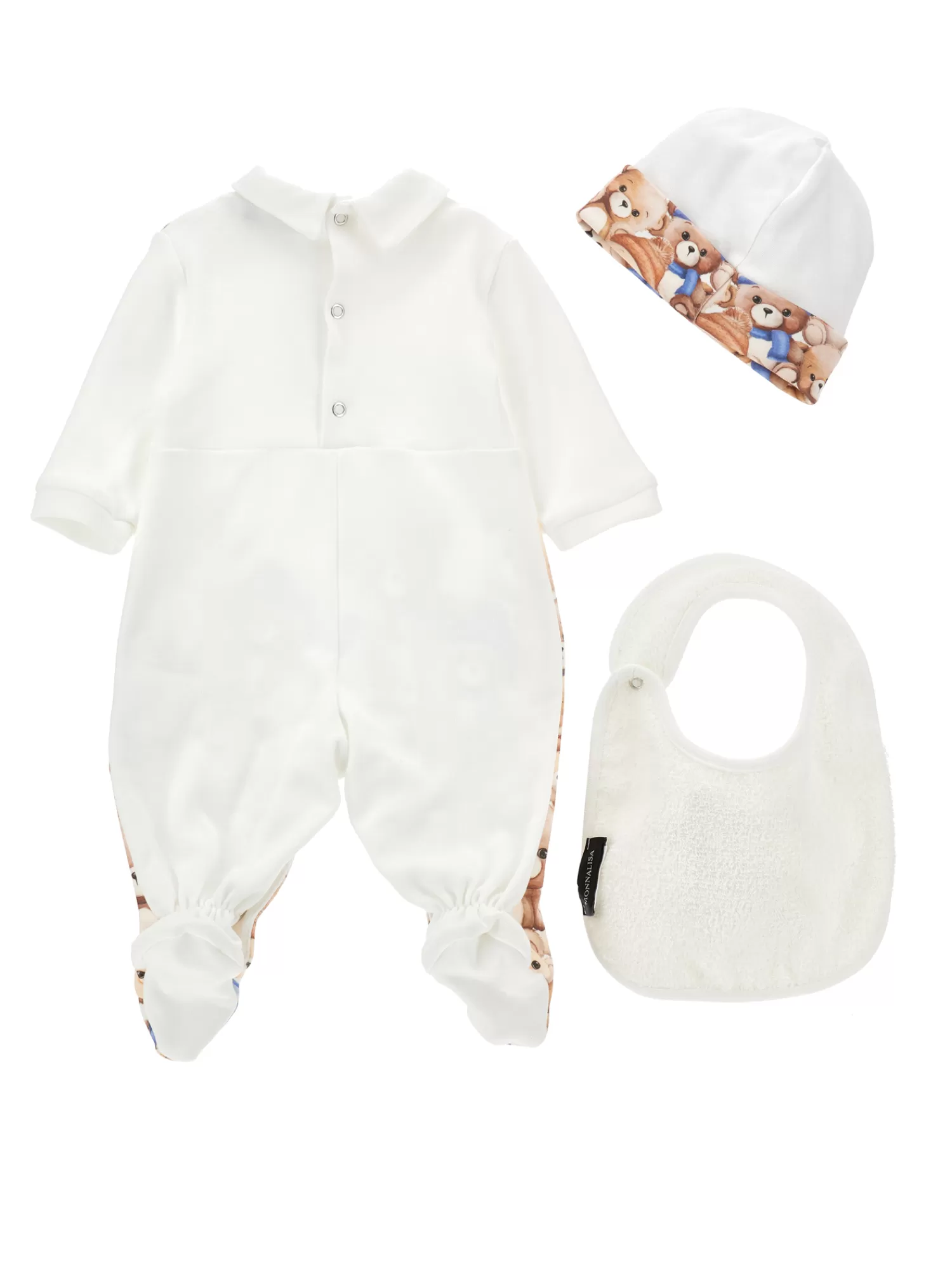 Bambino Monnalisa Completo tre pezzi tutina e accessori