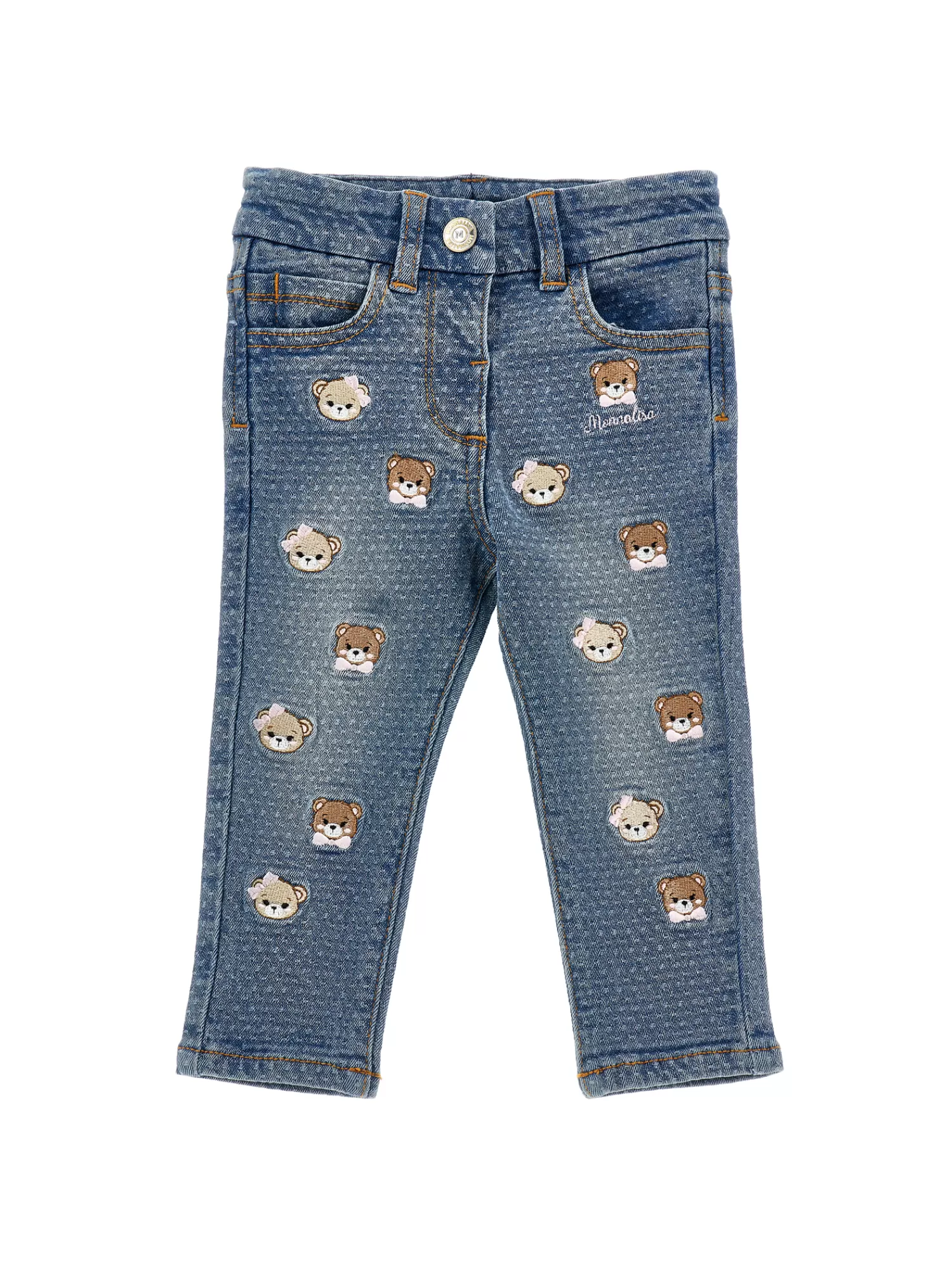 Monnalisa Denim jacquard orsetti