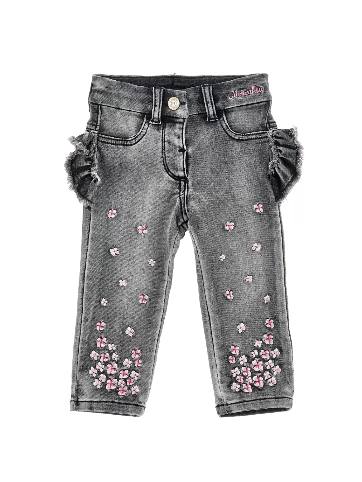 Monnalisa Jeans denim cargo con galette