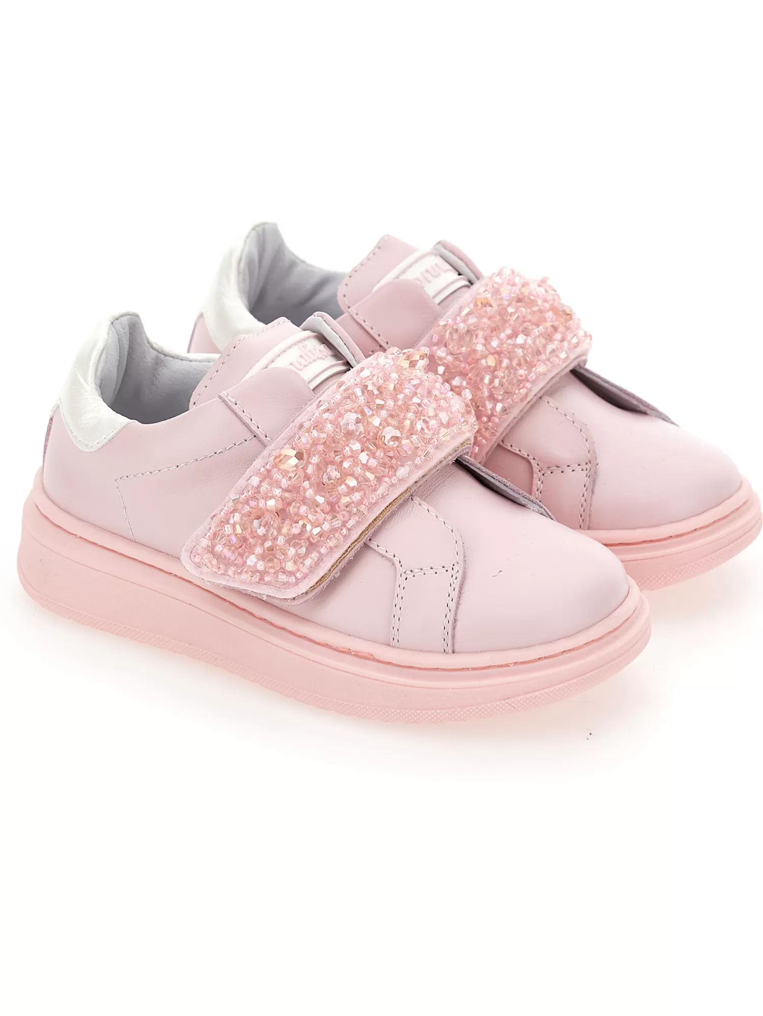 Monnalisa Sneakers pelle con strass degradé