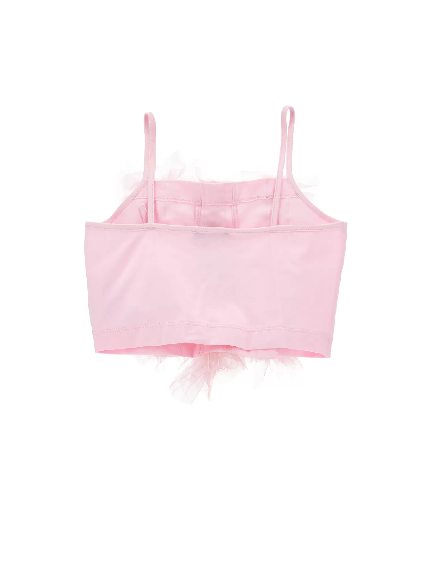 Monnalisa Top cotone con rouches tulle