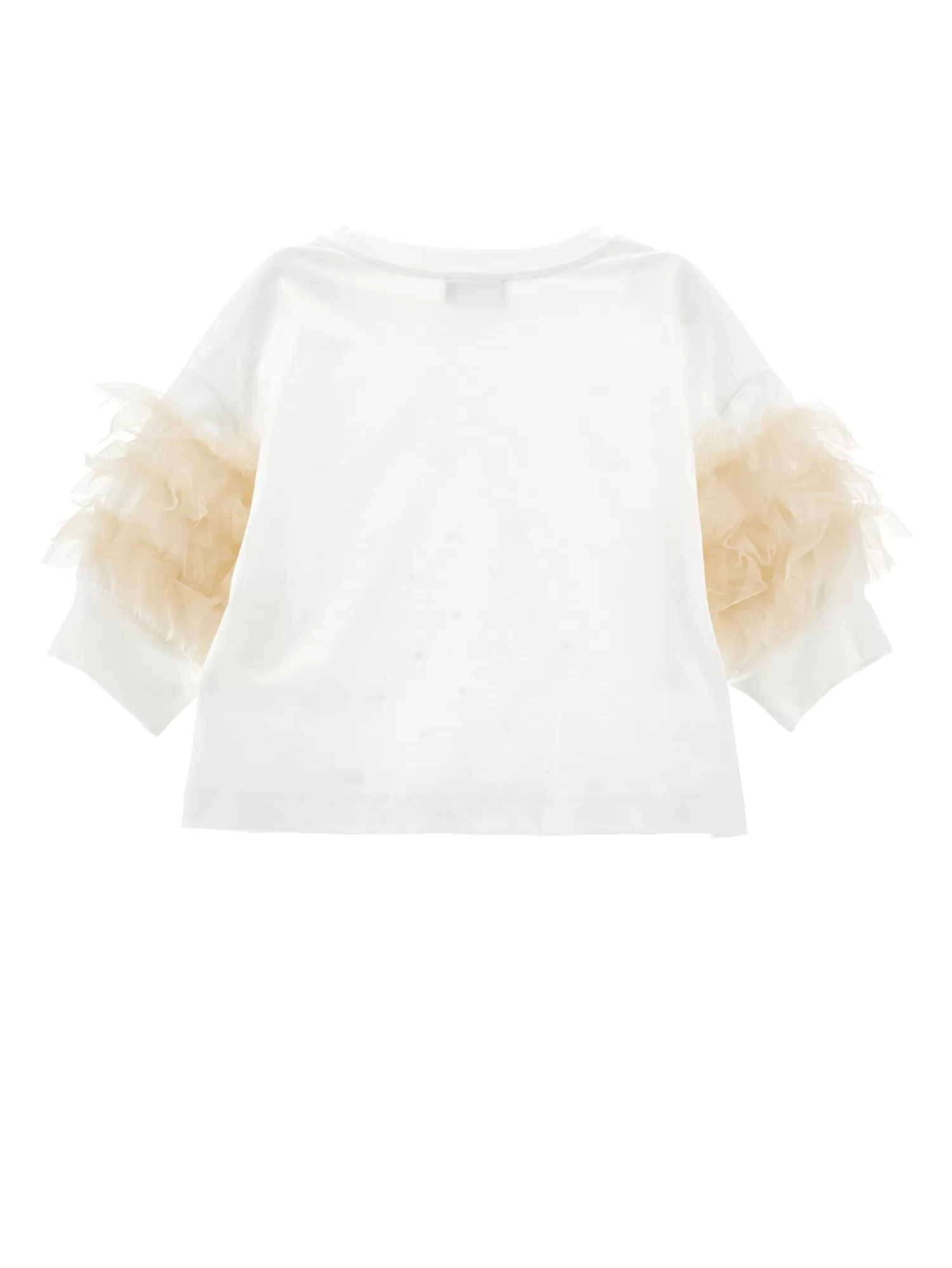 Monnalisa Top jersey strass e tulle