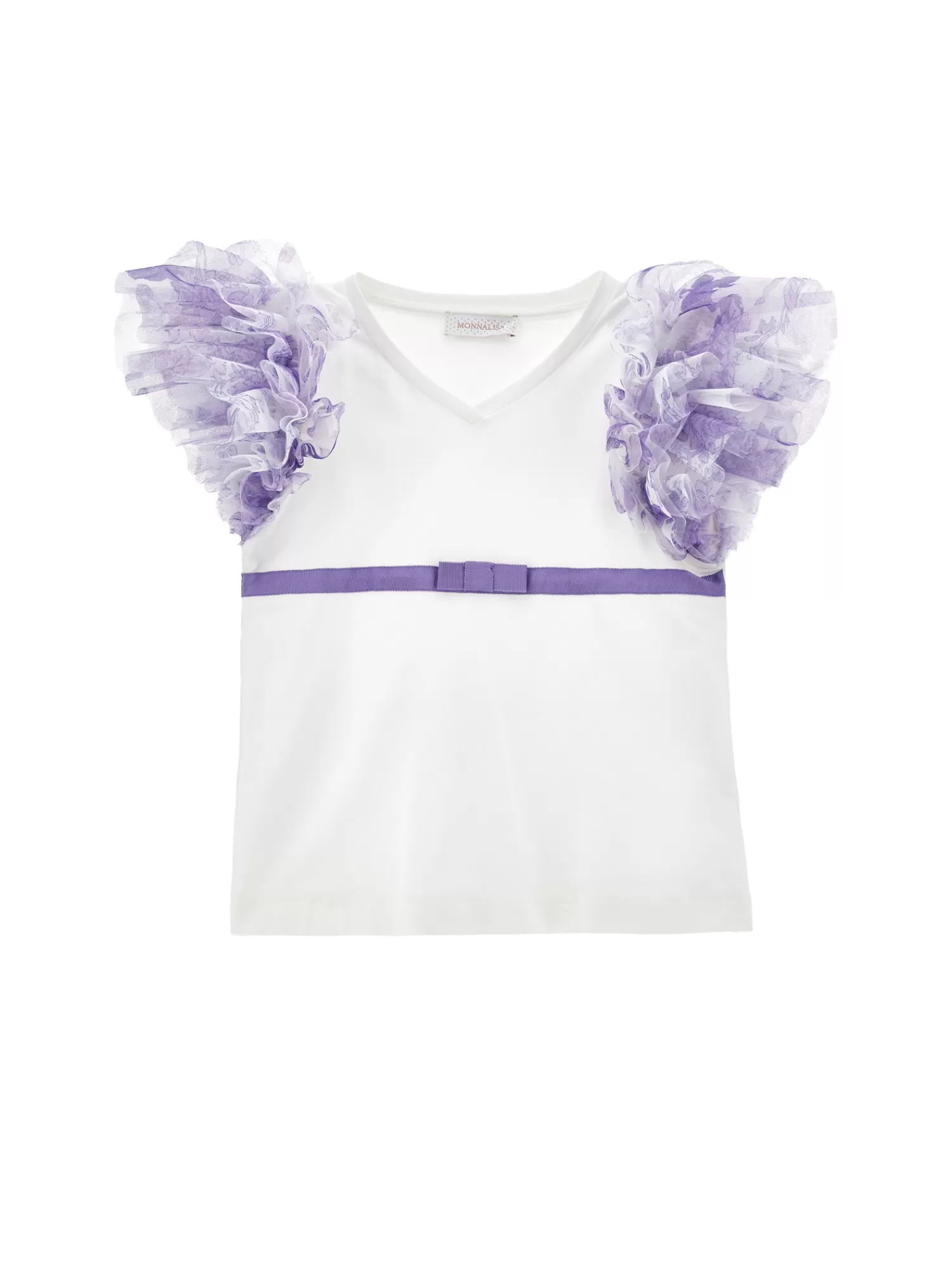 Monnalisa T-shirt con maniche tulle