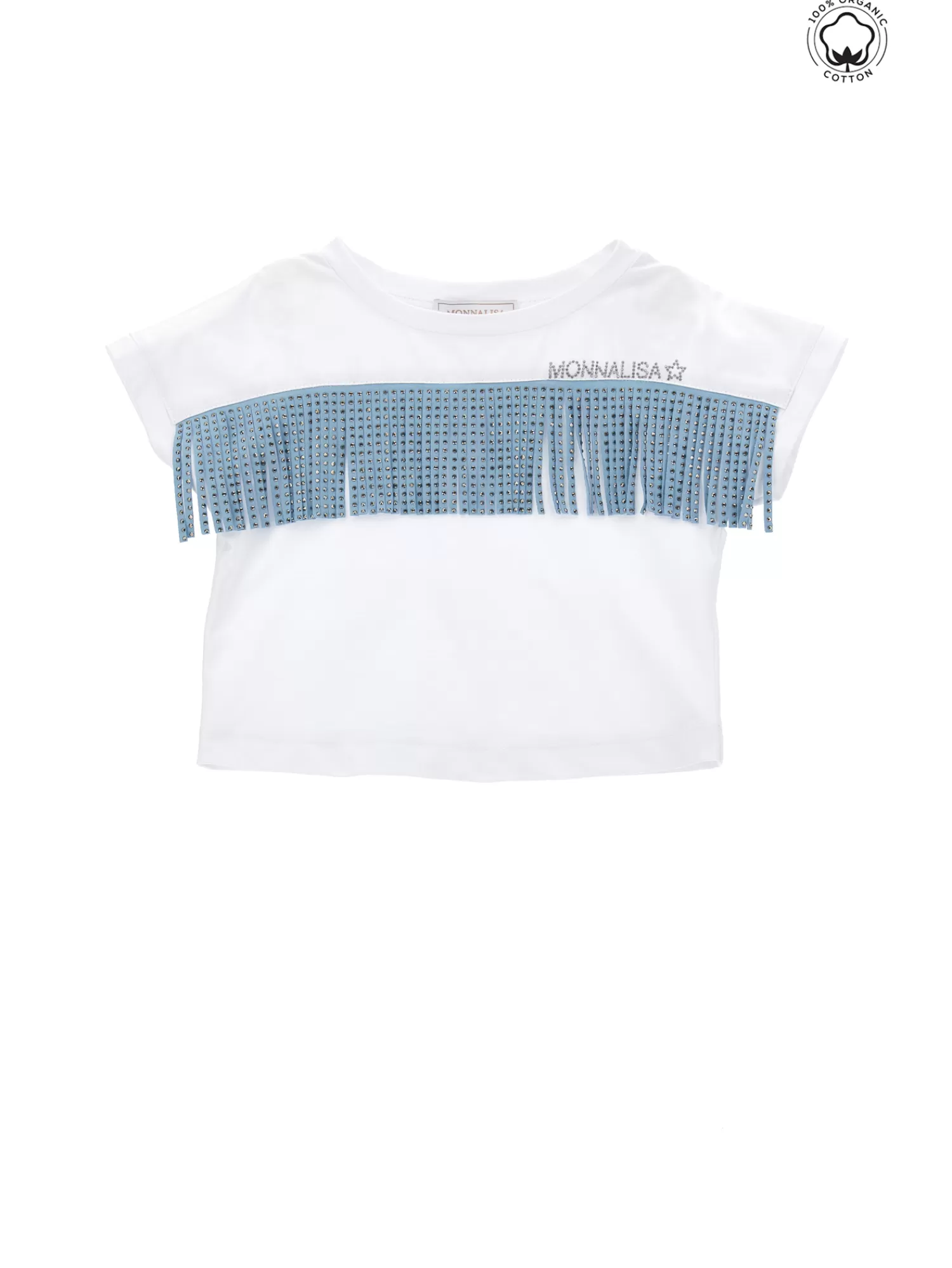 Monnalisa T-shirt cotone organico con frange