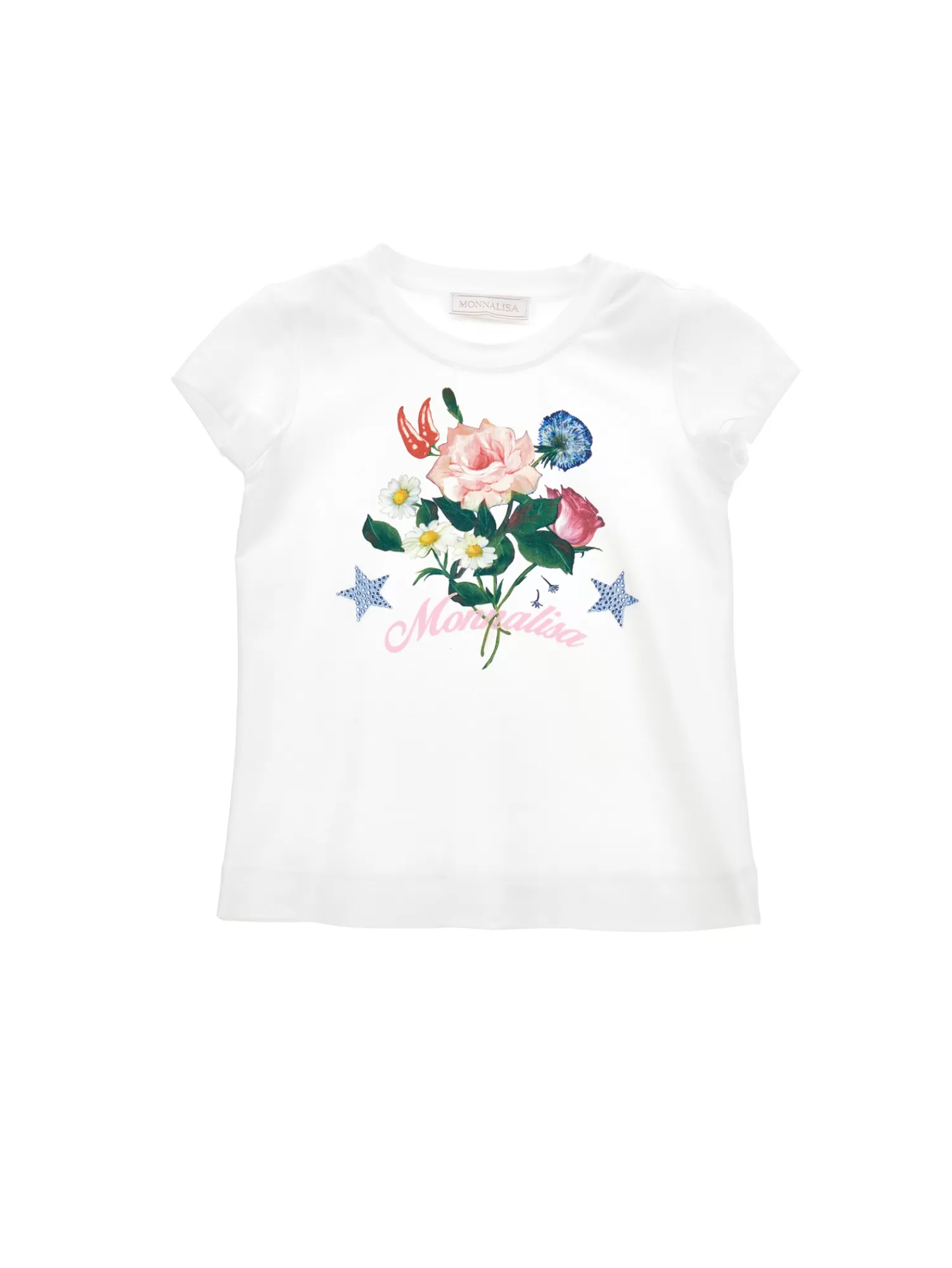 Monnalisa T-shirt cotone stampa floreale