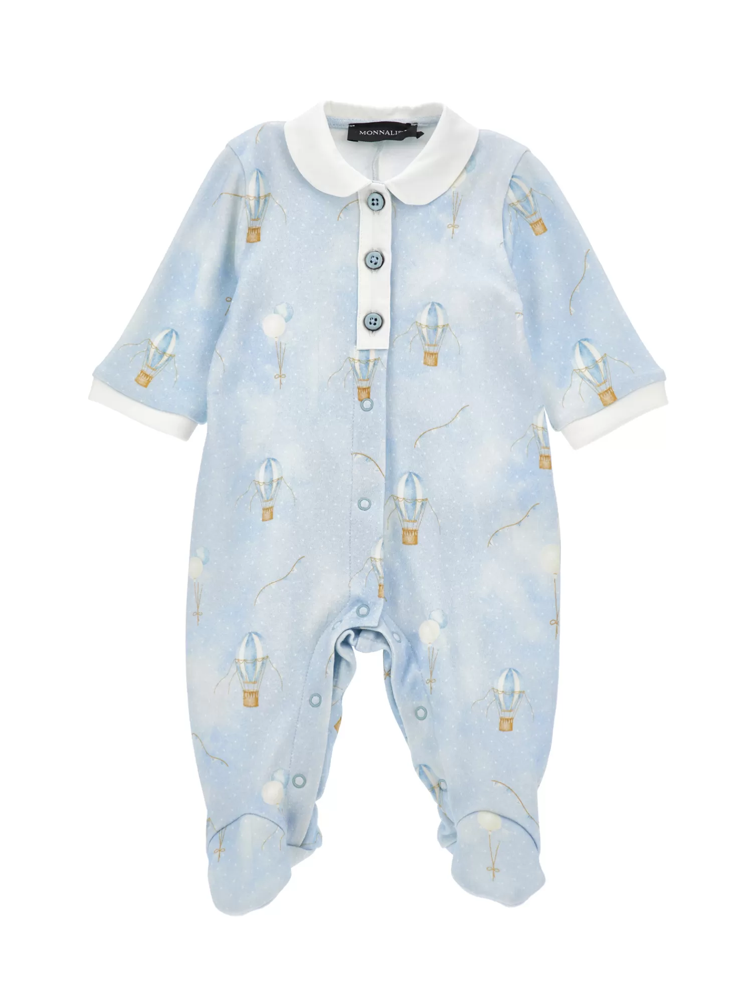 Bambino Monnalisa Tutina cotone allover con colletto